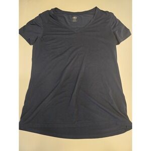 Athletic Works Womens Blue V-Neck Short Sleeve T-Shirt Size‎ Medium